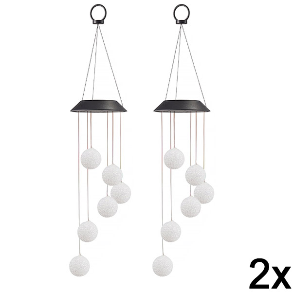 2x Rippuv päikeseenergial töötav LED-aiavalgusti | AURAWIND
